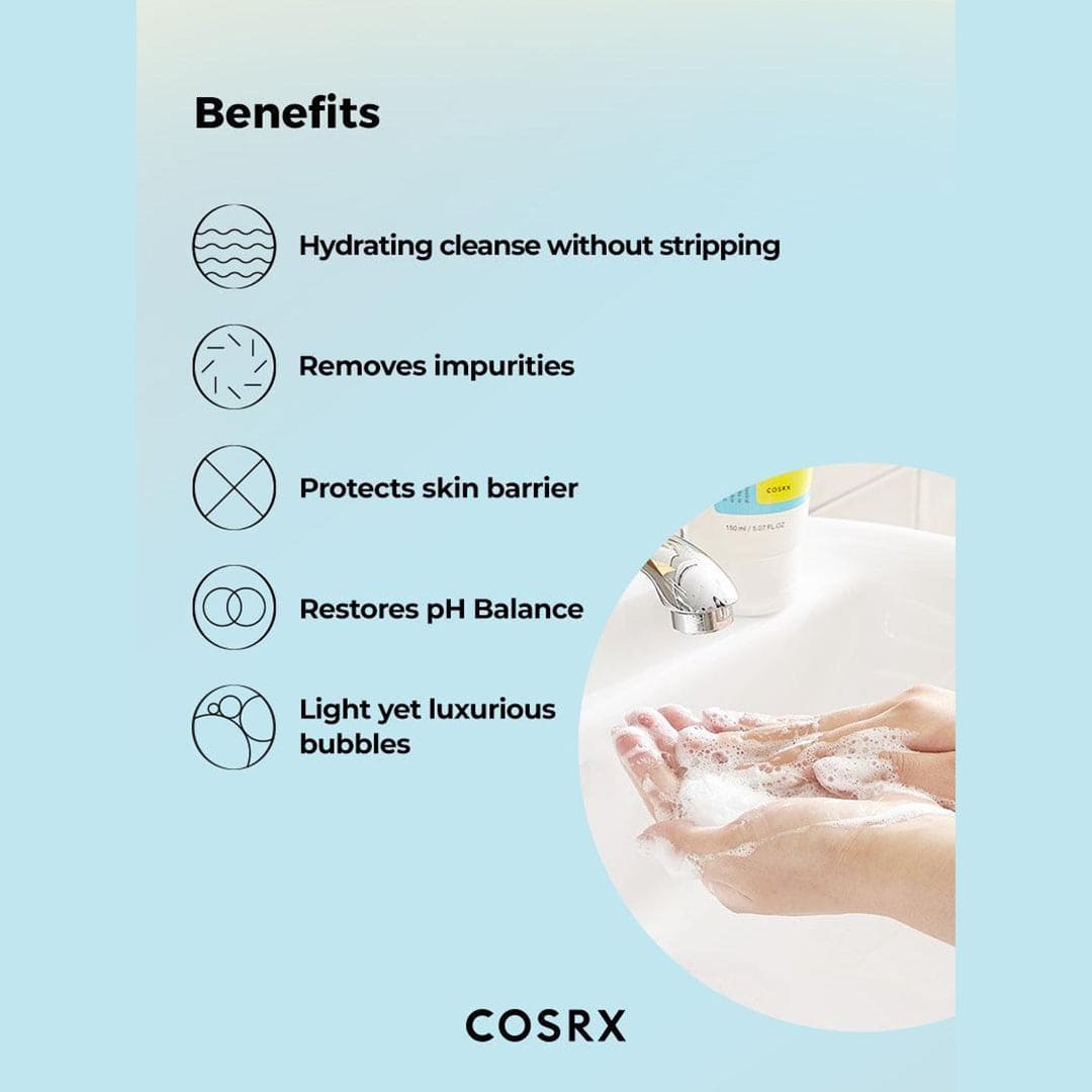 COSRX Low pH Good Morning Gel Cleanser - 150ml: Gentle, Hydrating pH-Balanced Facial Cleanser for All Skin Types
