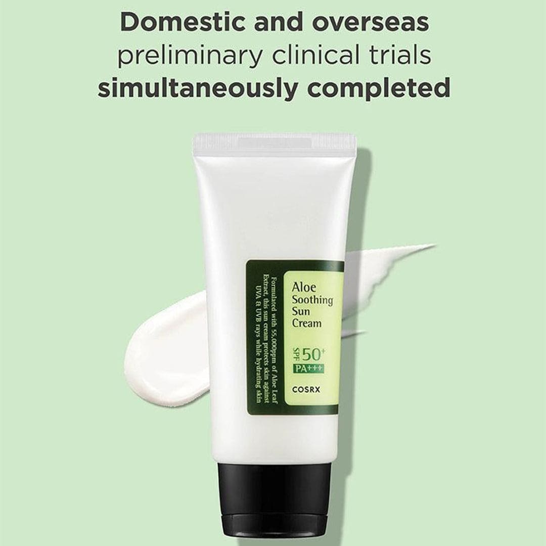 COSRX Aloe Soothing Sun Cream SPF50 PA+++ | Lightweight Daily Moisturizing Sunscreen with No White Cast